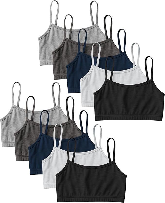 Andrew Scott Girls Cotton Stretch Cropped Cami Training Bra | Starter Sports Bra | Girls Bralette... | Amazon (US)