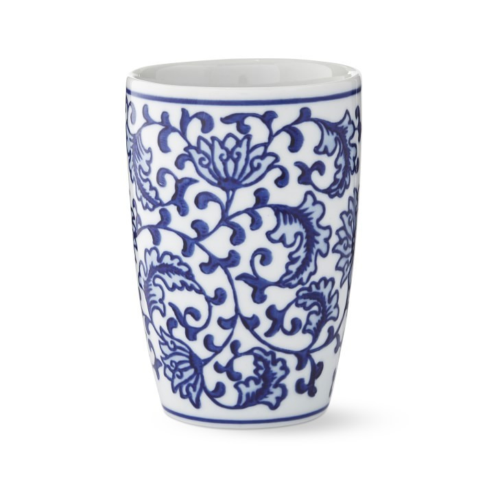 Blue and White Ceramic Chinoiserie Toothbrush Holder | Williams-Sonoma