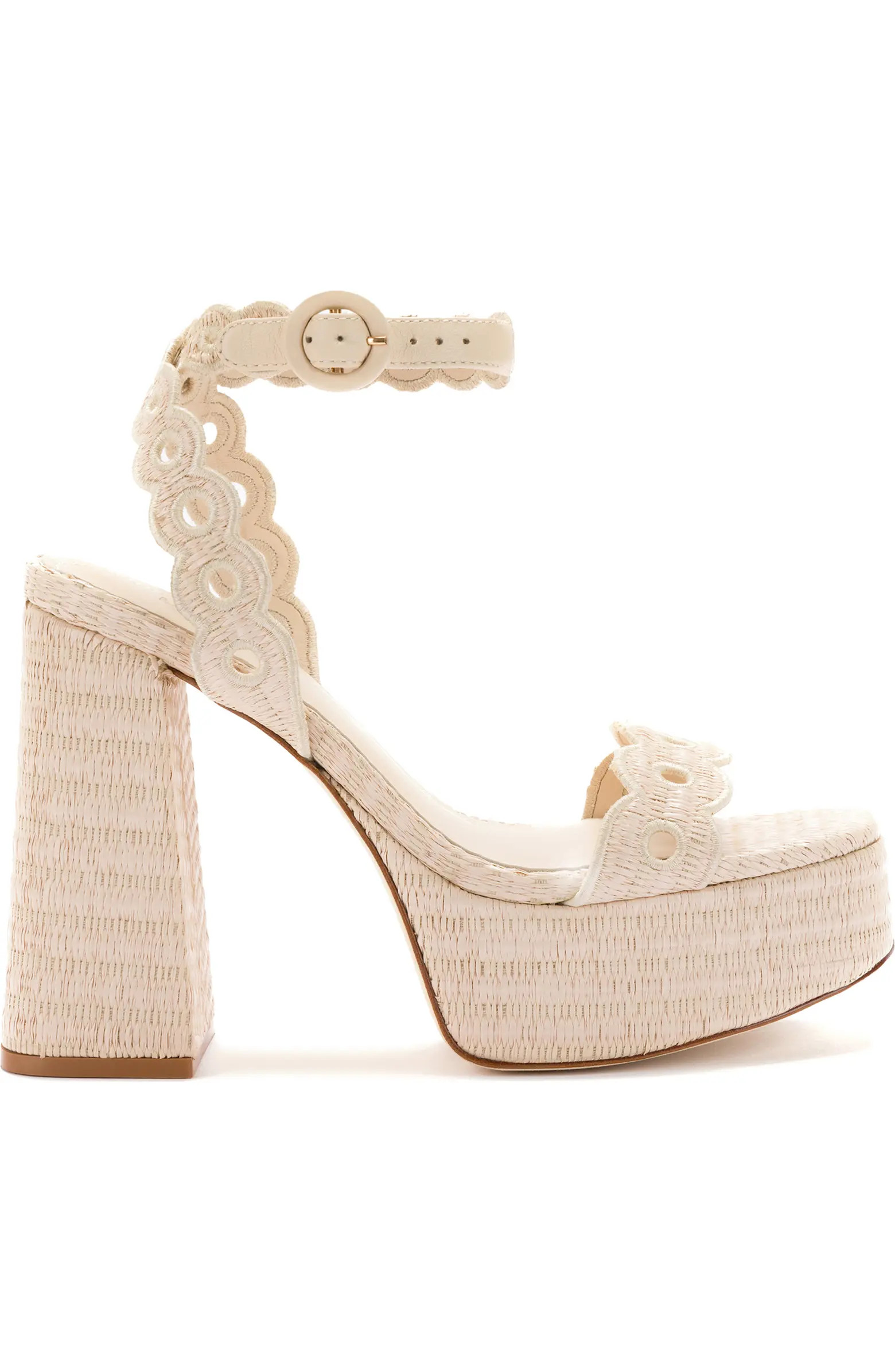 Dolly Embroidered Raffia Platform Sandal (Women) | Nordstrom