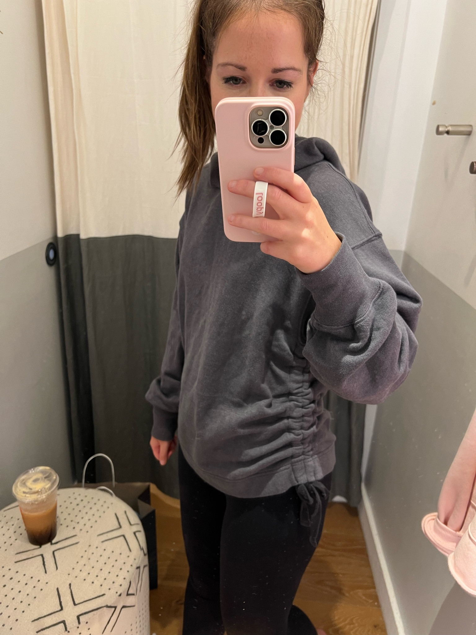 A CLASSIC hoodie. No sleeve or neckline frills. Practical for working out and getting the job done. Adjustable tie on the side seams make it a little more of a fitted style. Wearing my true size xs.



#LTKunder100 #LTKfit #LTKstyletip