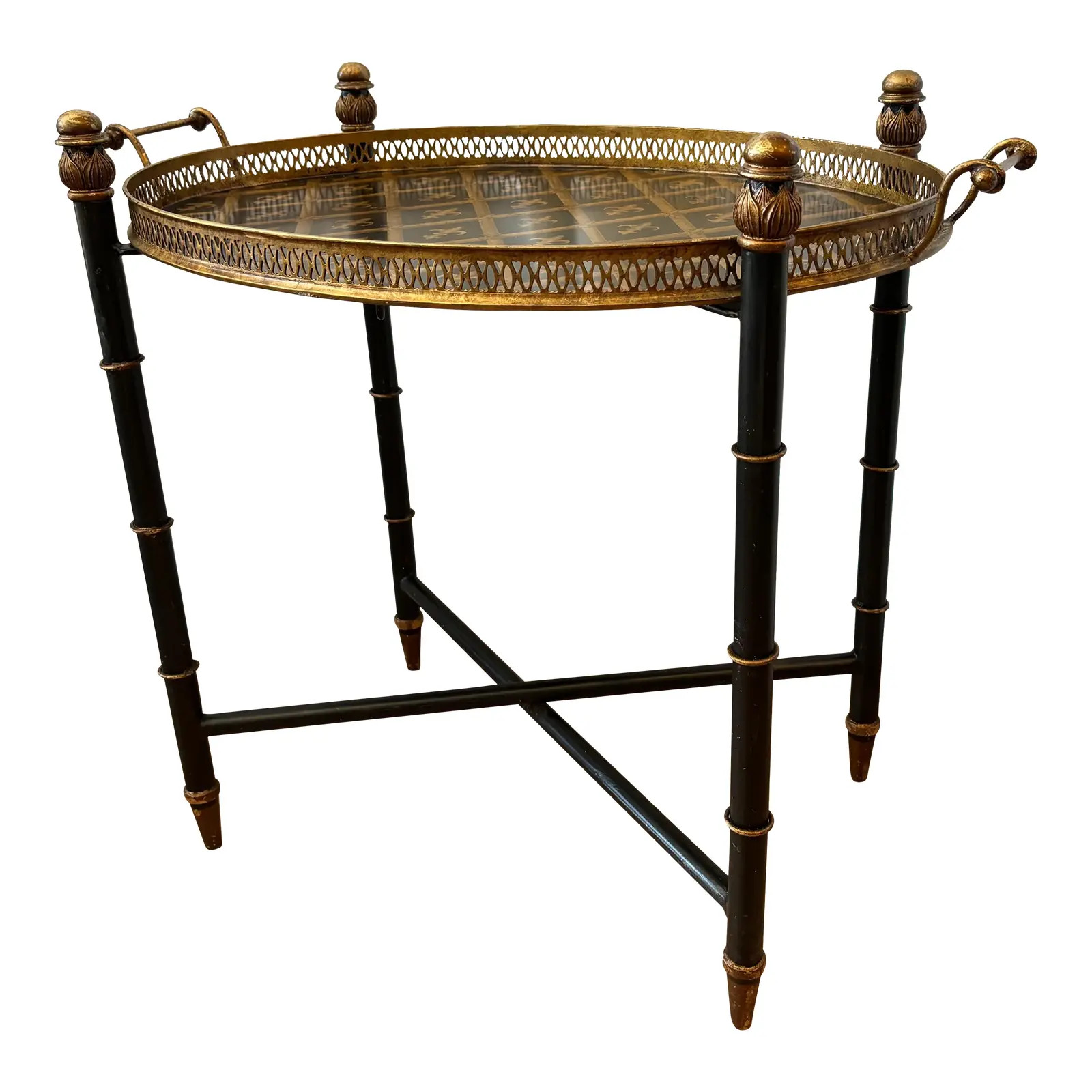 1960s French Tole Tray Table | Chairish