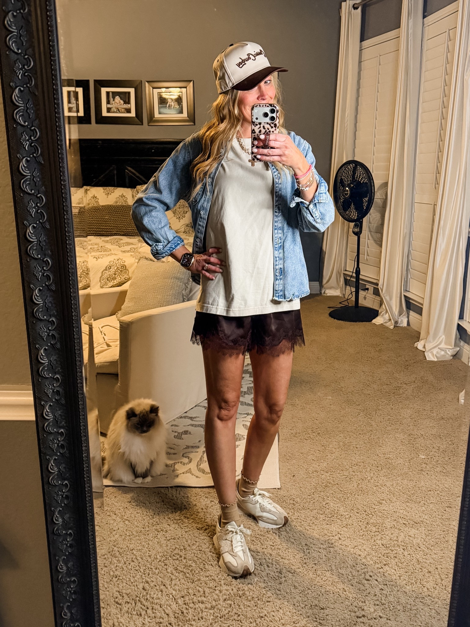 Loving this casual outfit with these lace shirts that can easily be dressed up or worn casually. Wearing a small in both tops and an XS in the shorts. 

Satin shorts | lace shorts | elevated basics | basic tshirt | denim jacket | jean jacket | denim shirt | button down shirt | tennis shoes | sneakers | easy outfit | casual outfit | festival outfit | date night | rodeo outfit | country concert outfit 

#LTKFestival #LTKootd #LTKSaleAlert