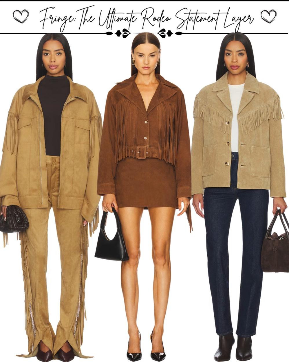 Fringe just moves differently, and that’s exactly what makes it unforgettable. While creating this lookbook, I focused on jackets and coats that bring that bold Western energy while still feeling stylish and wearable. The kind of outerwear that instantly transforms a simple outfit into a full rodeo moment.

What I love most about fringe layers is how they add texture, movement, and personality without needing much else. Throw one over denim, a dress, or a simple two-piece, and suddenly the look feels intentional and powerful. It’s that balance between statement and structure that makes these pieces so easy to build outfits around.

If you’re leaning into rodeo style this season, a good fringe jacket or coat isn’t just an extra layer, it’s the main character✨

#fringejacket
#westernstyle
#rodeooutfits
#cowgirlchic
#ltkstyle 

 #LTKMidsize #LTKPetite #LTKPlusSize