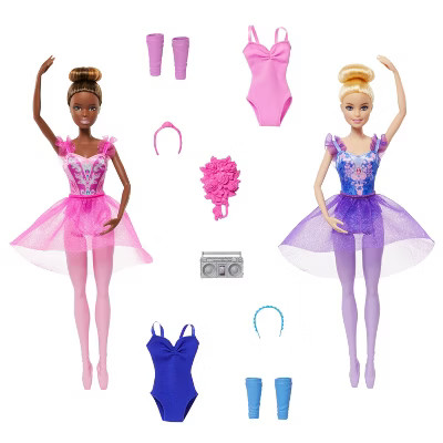 Barbie 12.7" Ballet Room Set with 2 Ballerina Fashion Dolls & Dance Accessories | Target
