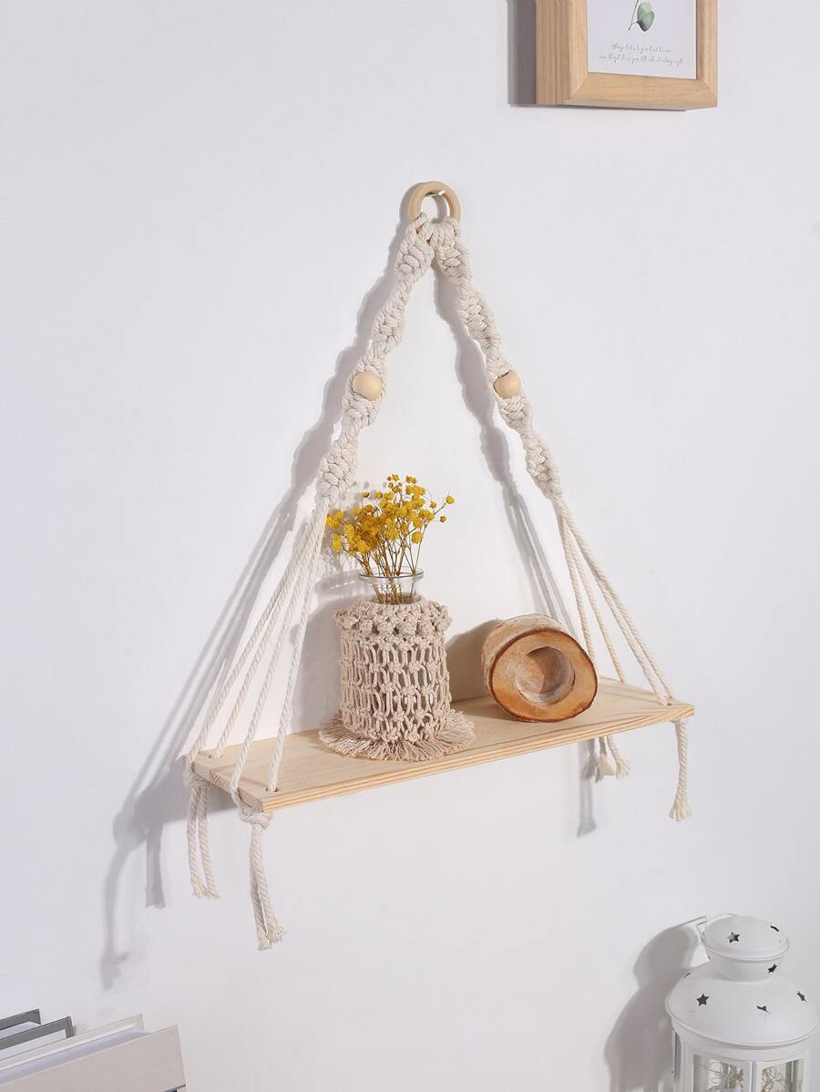 1pc Macrame Woven Wall Hanging, Wooden Board Hanging Wall Decor For Home | SHEIN