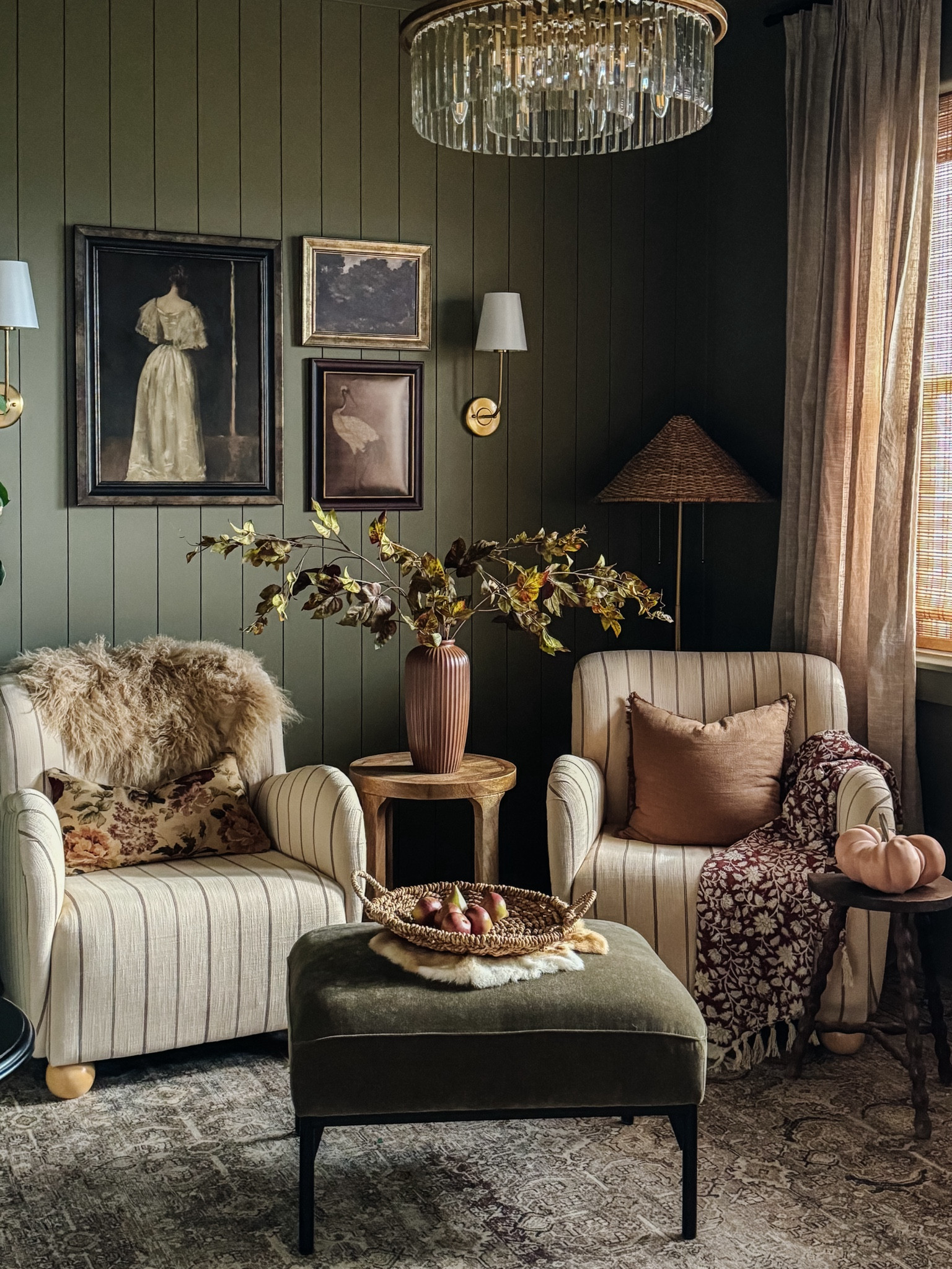 Modern Crystal chandelier, ceiling medallion Den inspo, affordable home decor, Target home, bun foot accent chair, upholstered accent chair, gallery wall inspo, accent table, throw pillows, throw blanket, loloi rug, vintage rug, dried florals, conical lamp shade, affordable finds, home decor, Amazon tree, striped accent chair, antique piano stool, green ottoman, modern ottoman, 

#LTKSaleAlert #LTKHome #LTKSeasonal