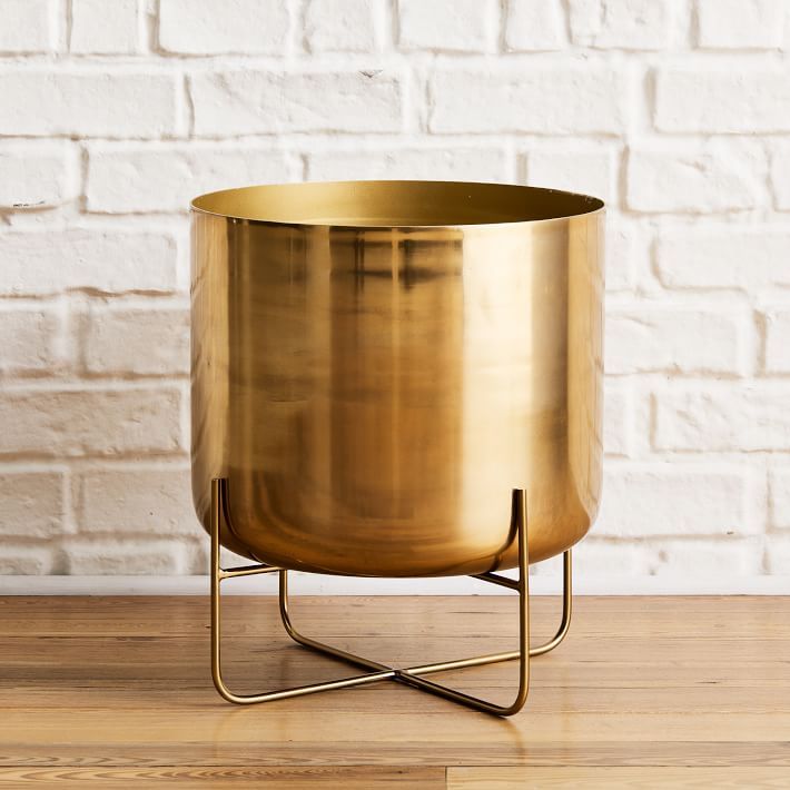 Spun Metal Standing Planter | West Elm (US)