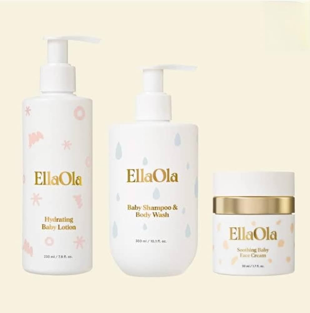 ELLAOLA Basic Baby Essentials Bundle | Set Includes - Shampoo & Body Wash, Hydrating Lotion, and ... | Amazon (US)