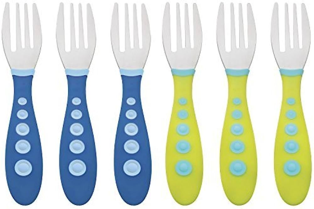 Gerber Stainless Steel Tip Kiddy Cutlery Forks - 6 Pack, Blue/Green | Amazon (US)