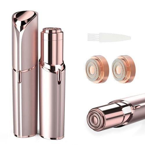Women Facial Hair Removal Device Battery Operated with 2 Replacement Heads,Ladies Face Shaver for Peach Fuzz Upper Lip,Chin,Facial Hair Removal for Women | Amazon (US)