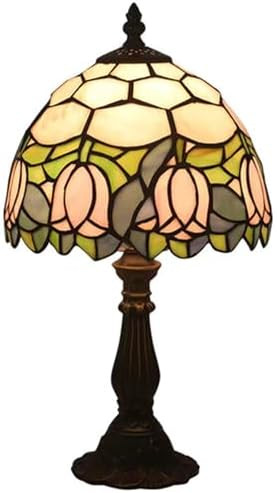 Tiffany Style Table Lamp, Pink Tulip Stained Glass Lamp, 8 Inch Small Antique Lamp, for Bedside N... | Amazon (US)