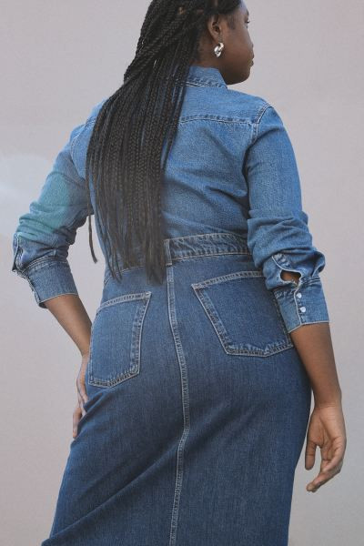 Denim Maxi Skirt - Dark denim blue - Ladies | H&M US | H&M (US + CA)