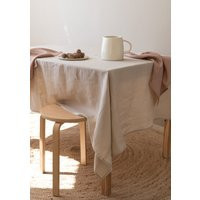 Beige Linen Tablecloth, Square, Rectangular, Round Table Cloth, Custom Size Linens | Etsy (US)
