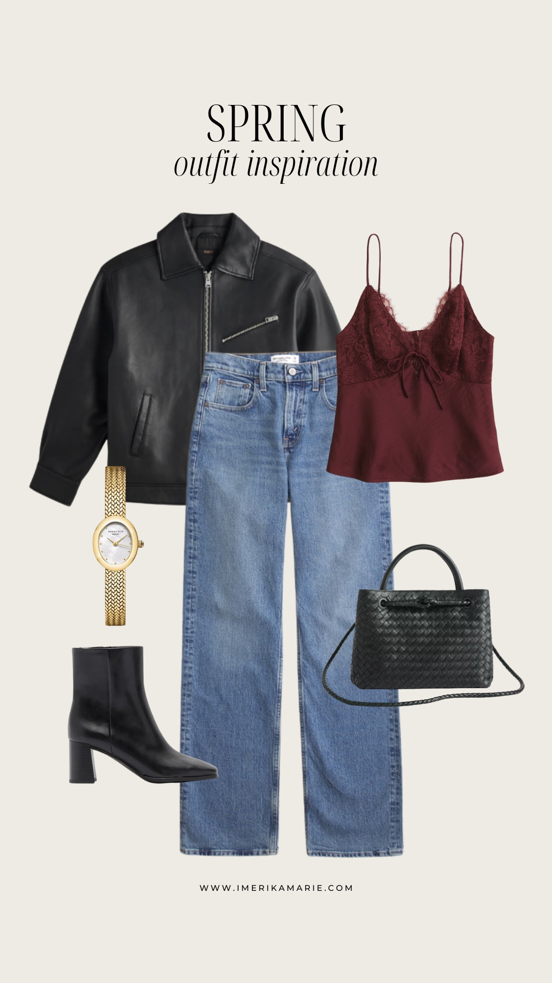 date night outfits. spring outfits. black leather jacket. jeans. black boots. lace top. black woven bag. 

 

#LTKgrwm #LTKootd #LTKPetite