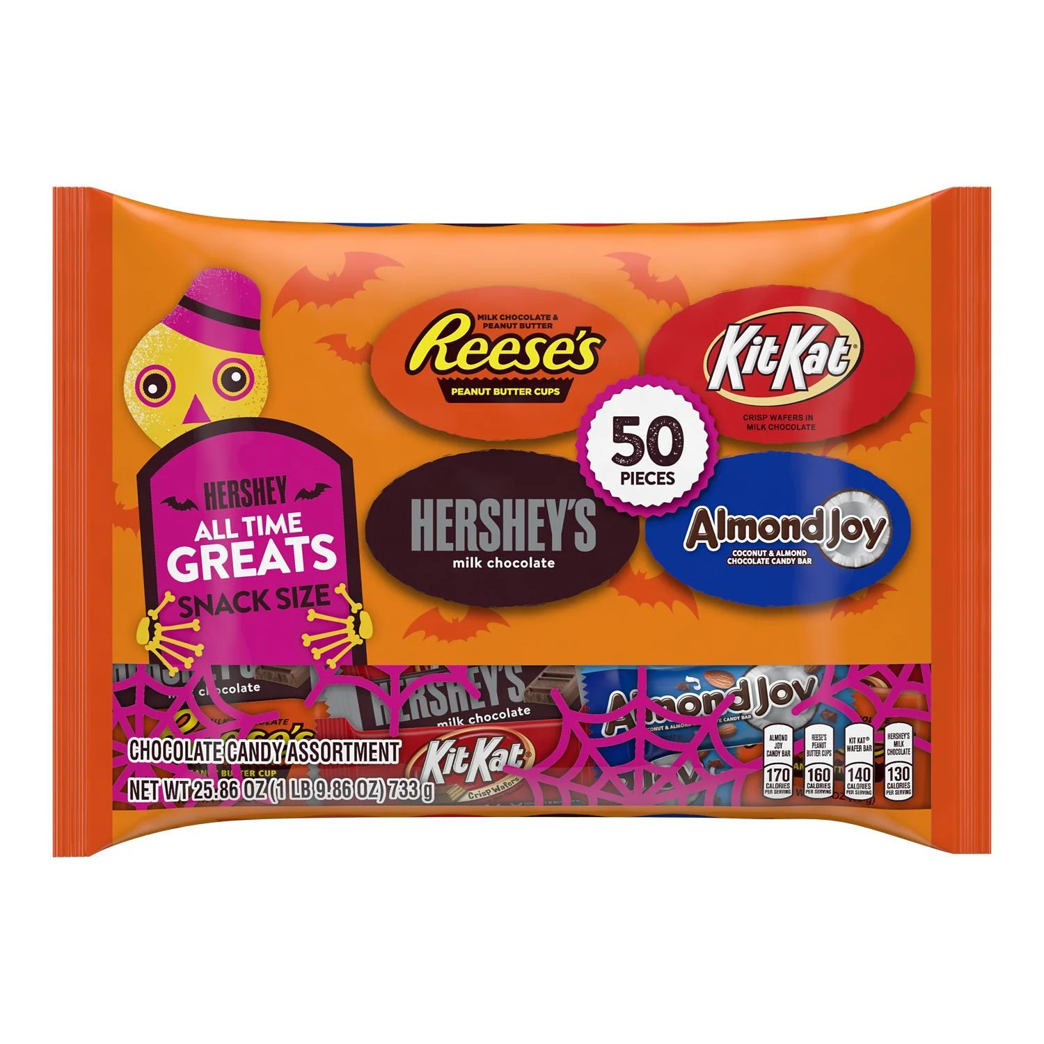 Hershey, All Time Greats Chocolate Assortment Snack Size Candy, Halloween, 25.86 oz, Variety Bag ... | Walmart (US)