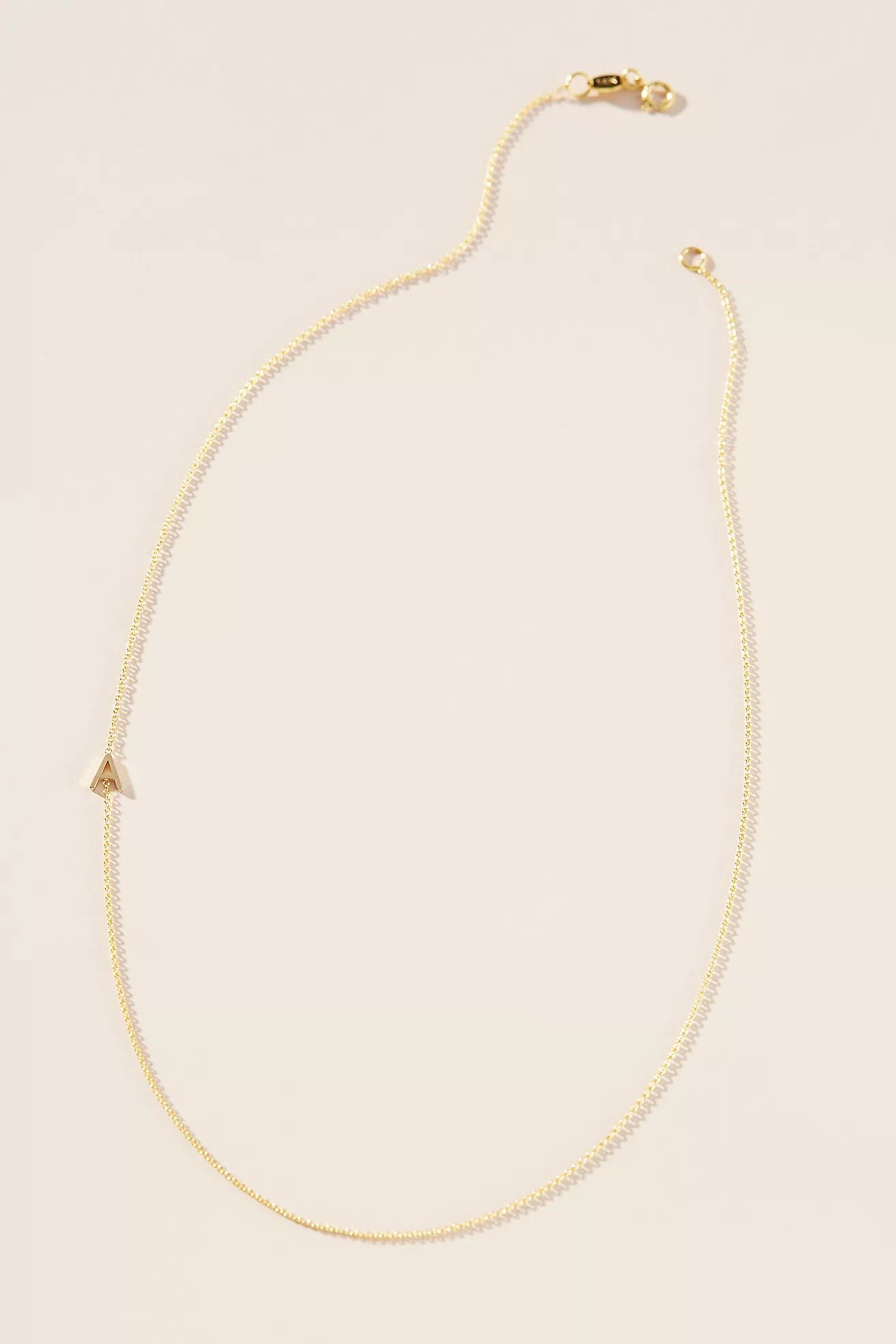 Maya Brenner 14k Gold Asymmetrical Monogram Necklace | Anthropologie (US)