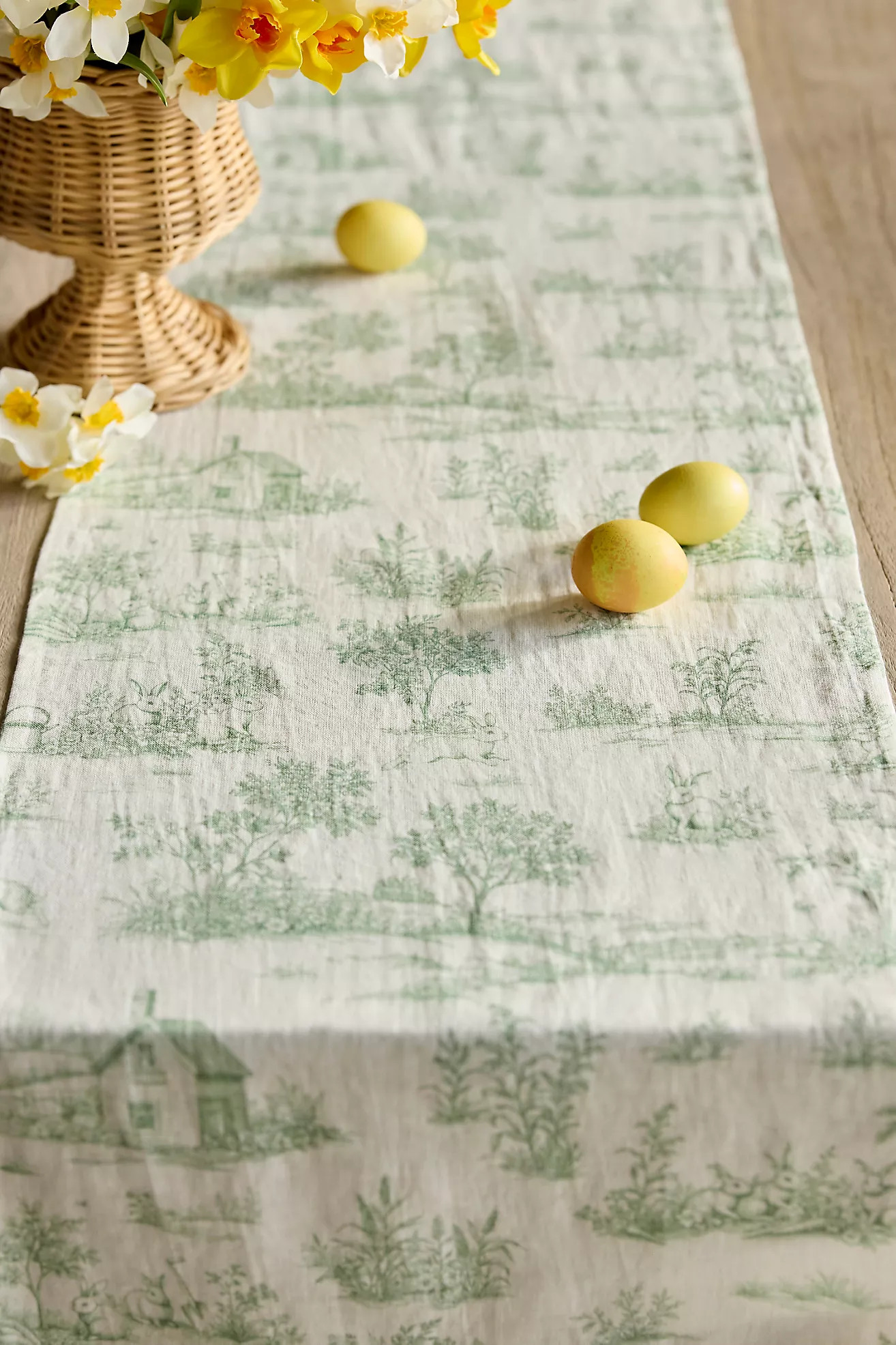 Bunny Toile Linen Runner | Anthropologie (US)