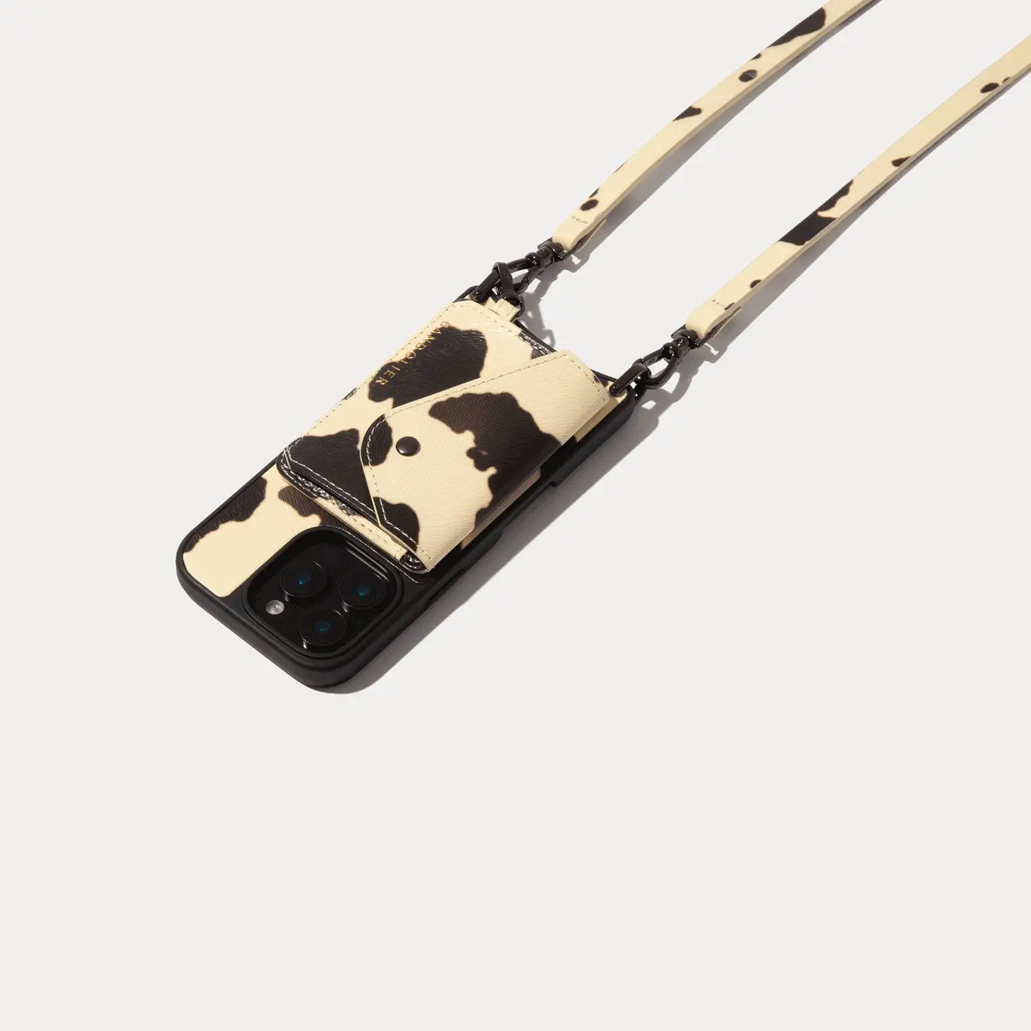 Remi Magnet Wallet Crossbody Phone Case - Spotted Hide/Pewter | Bandolier