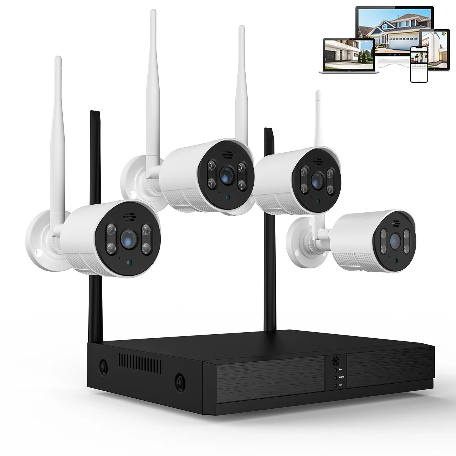 TOPVISION 4pcs Security Wired Camera System, 8CH 3MP NVR Home Security, 1080P IP Security Surveil... | Walmart (US)