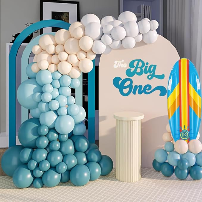 The Big One Balloon Arch Garland Kit for Surfs Up First Birthday Baby On Board Baby Shower Ride t... | Amazon (US)