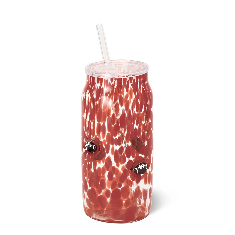 Red Football Charm Glass 23oz | Swig Life