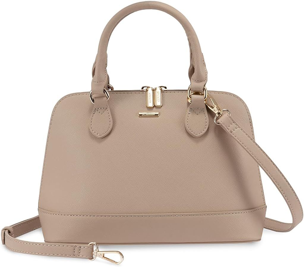Small Crossbody Bags for Women Classic Double Zip Top Handle Dome Satchel Bag Shoulder Purse | Amazon (US)