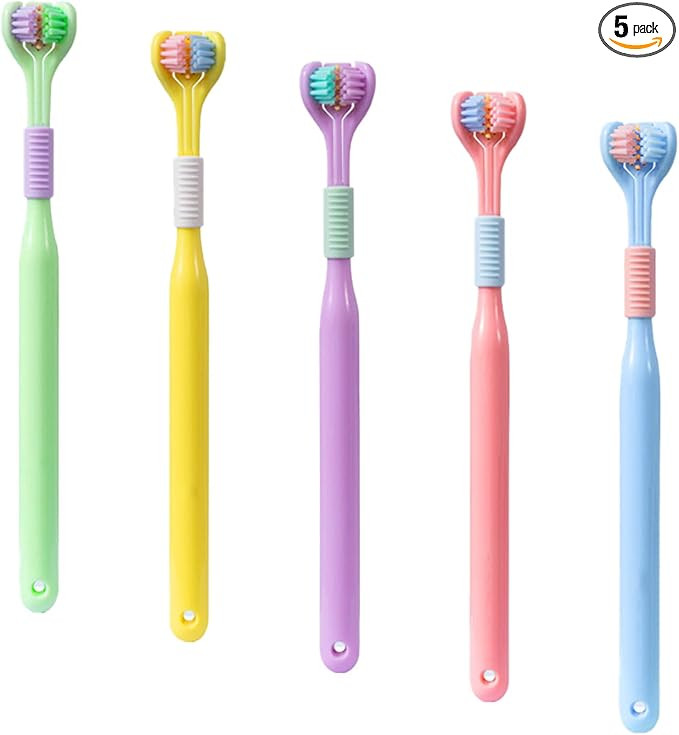 XEYOW Three-Sided Soft Hair Tooth Toothbrush,3 Sided Toothbrushes for Adults, Soft Bristles V Sha... | Amazon (US)