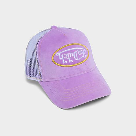 Von Dutch Reverse Logo Velvet Trucker Hat in Light Purple | JD Sports (US)