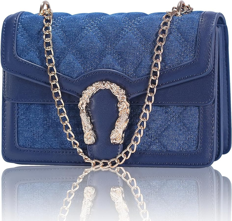 Aiqudou Crossbody Bag and Satchel Purse for Women - Fashion Snake Print Chain Purse Luxury PU Lea... | Amazon (US)