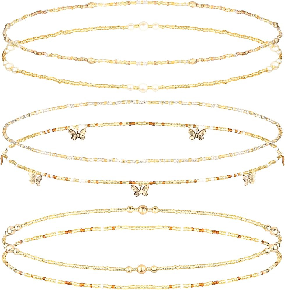 Helicopchain 6Pcs Waist Beads For Women African Waist Beads Belly Chain Beads Waist Elastic Bead ... | Amazon (US)