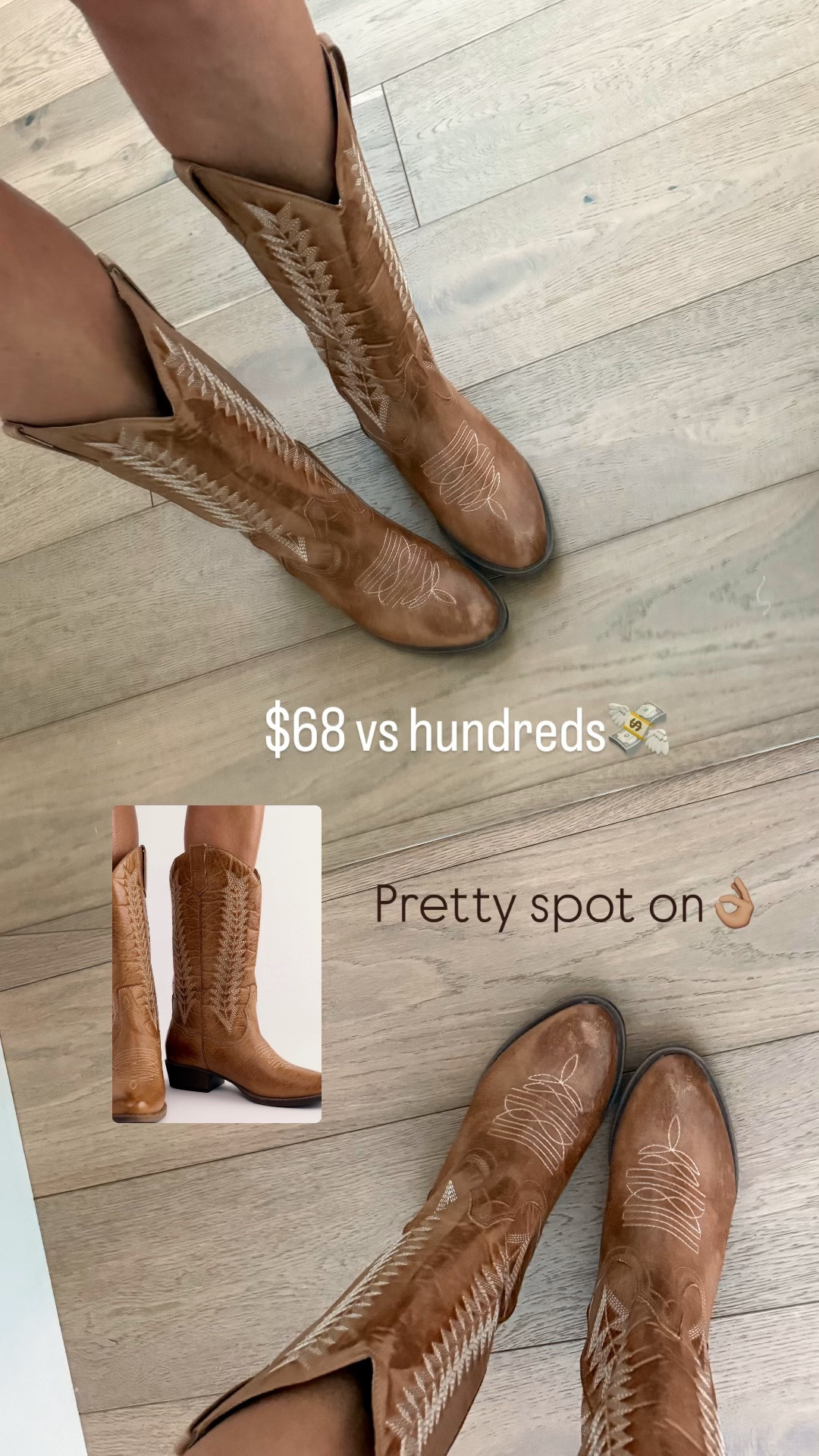 Cannot believe the price of these NEW boots! Only $68 versus hundreds.
They fit tts, but consider sizing up if you need more room in the calf/ankle area.

#LTKgrwm #LTKOver40 #LTKmomlife