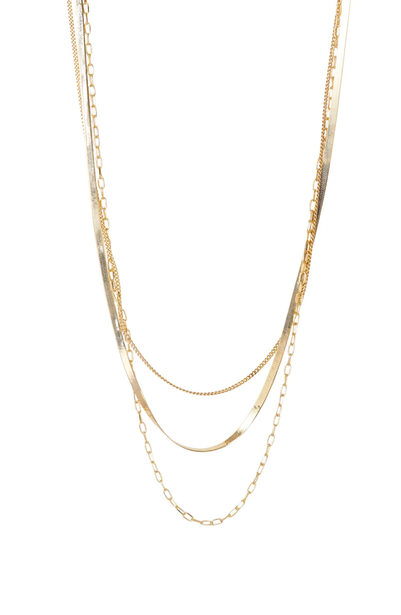 Argento Vivo Sterling Silver Triple Layer Chain Necklace | Nordstrom | Nordstrom
