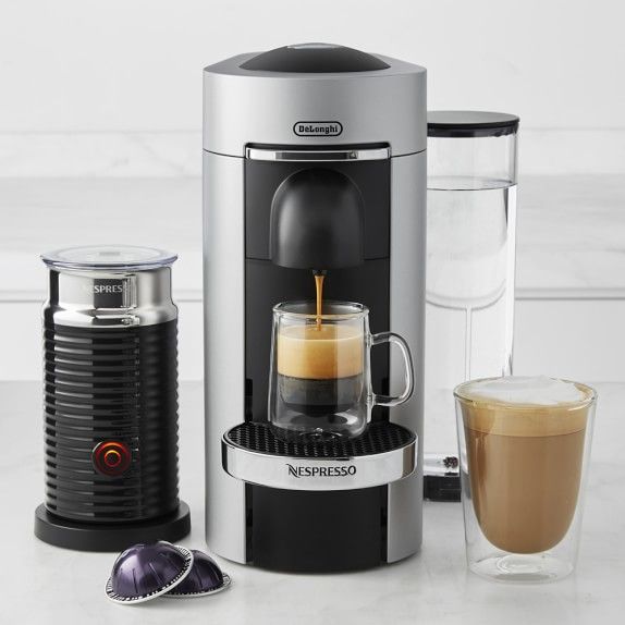 Nespresso VertuoPlus Deluxe Coffee Maker & Espresso Machine with Aeroccino Milk Frother, Silver | Williams-Sonoma