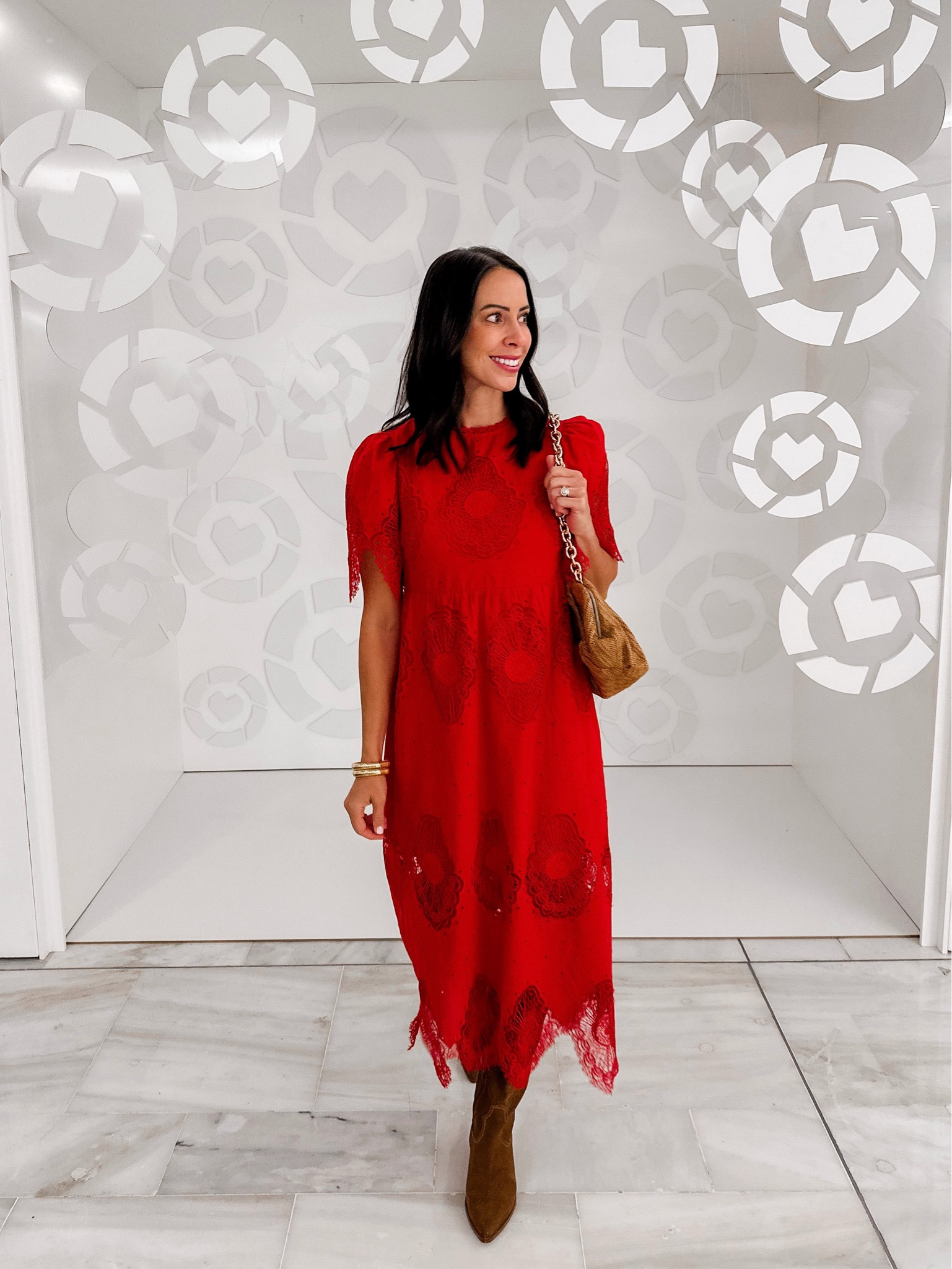 tuckernuck red holiday dress Tuckernuck Red Dupioni Tassel Downing Dress Red / L
