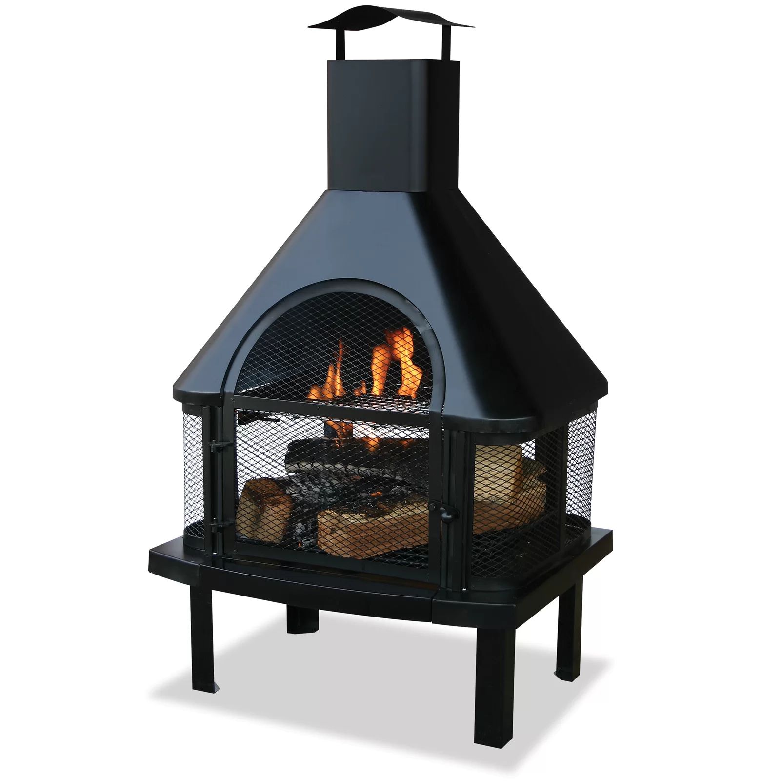 Endless Summer Joy by Endless Summer, Black Wood Burning Outdoor Firehouse with Chimney & Reviews... | Wayfair North America