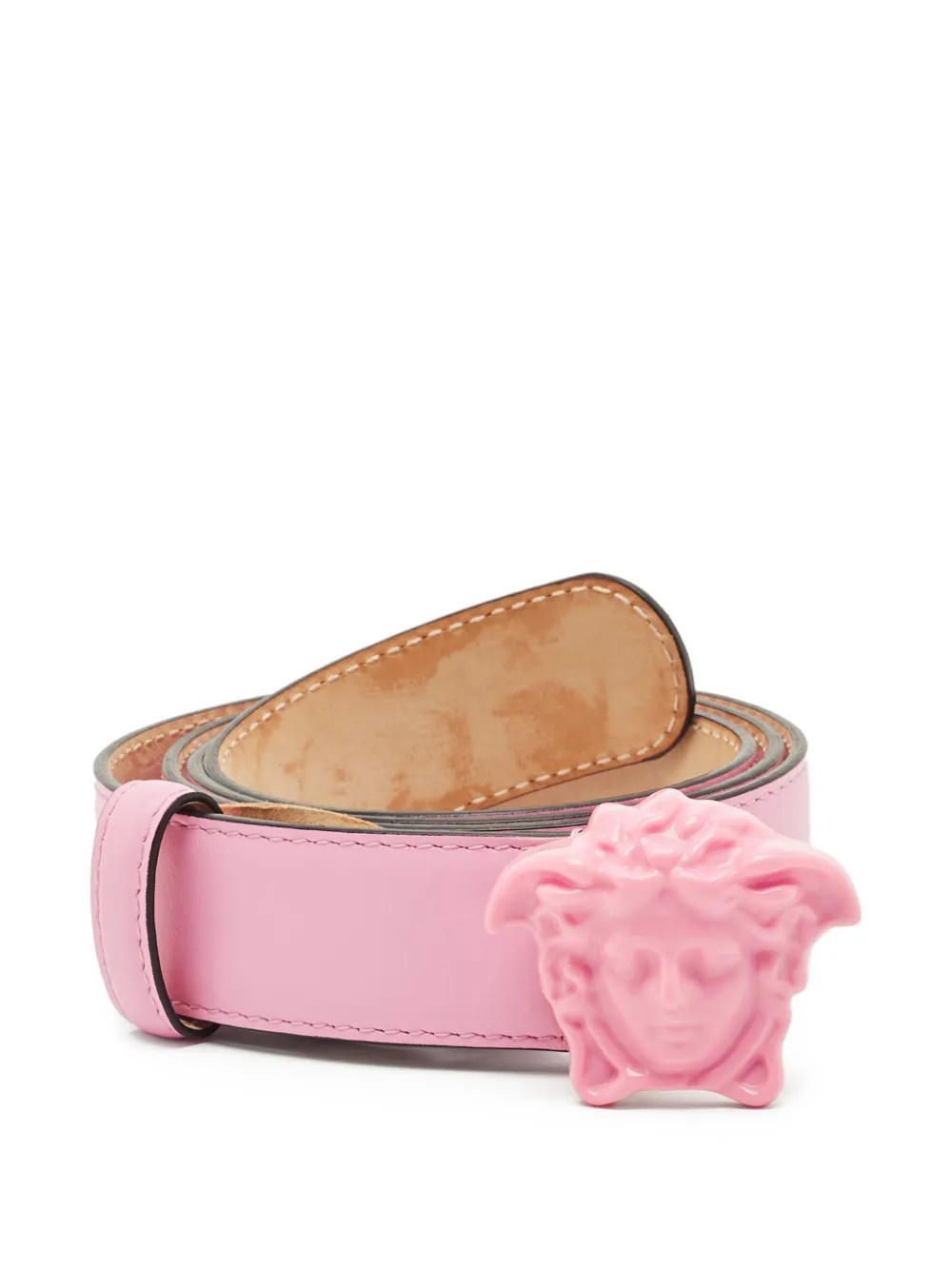 Versace Pre-Owned medusa-buckle leather belt - Pink | Farfetch Global