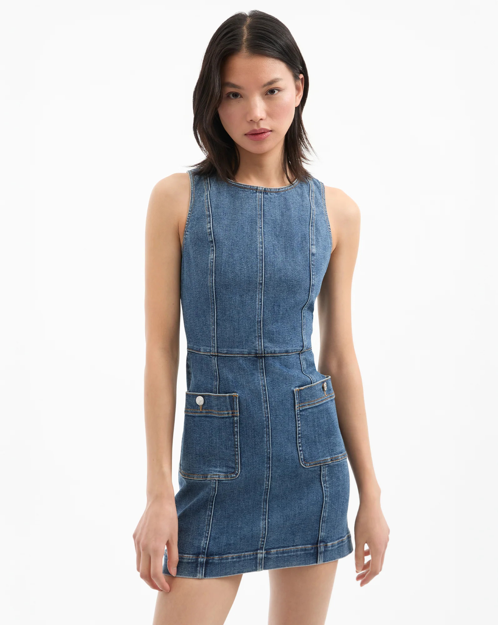 Veronica Beard Zaire Denim Mini Dress Bandit | Veronica Beard
