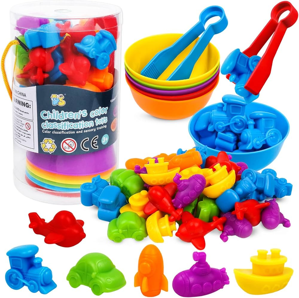 Counting Transport Matching Game with Rainbow Bowls,Color Sorting & Sensory Training Montessori P... | Amazon (US)