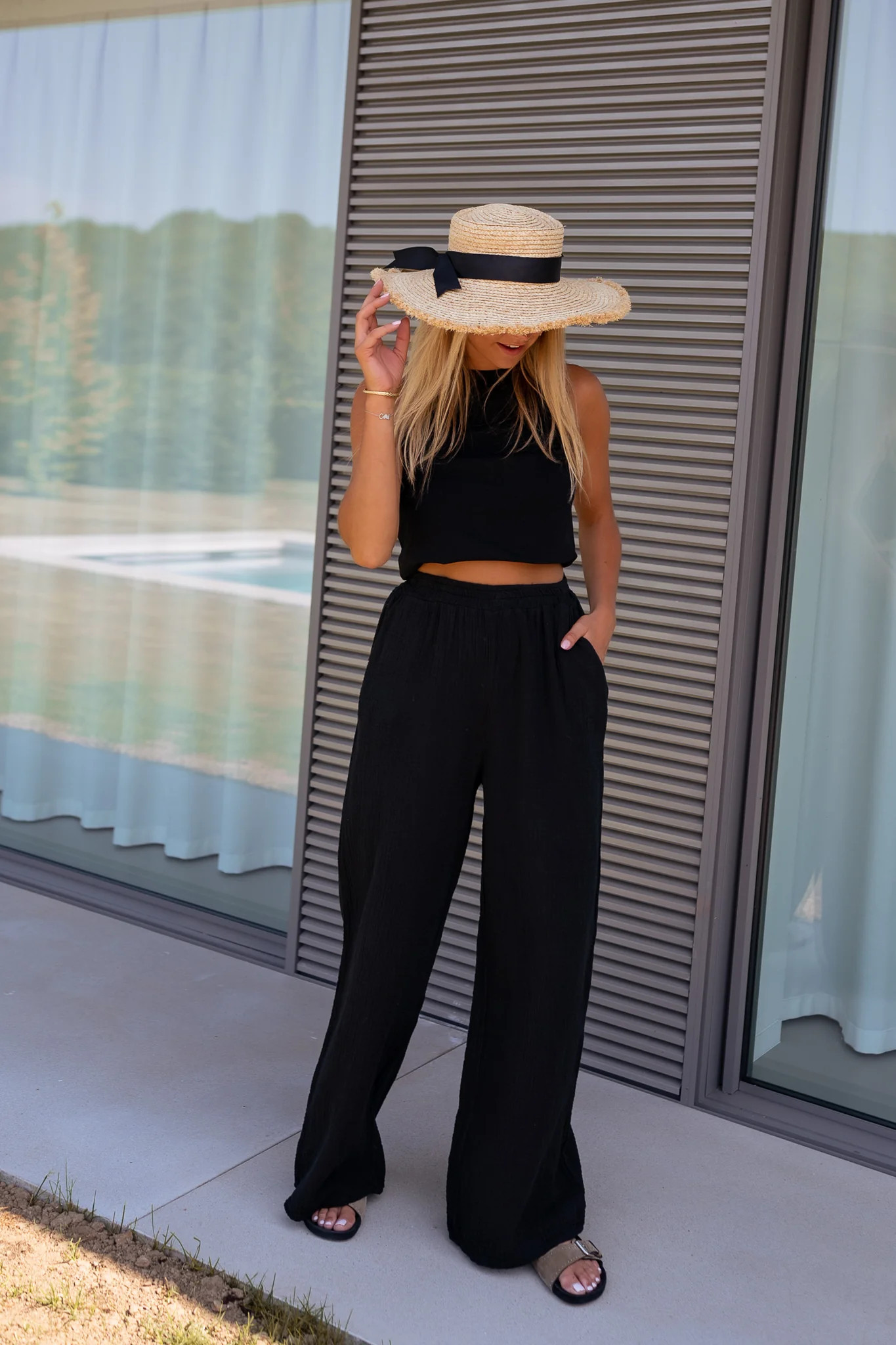 Black Shiva Cotton Gauze Pants | Easy Clothes