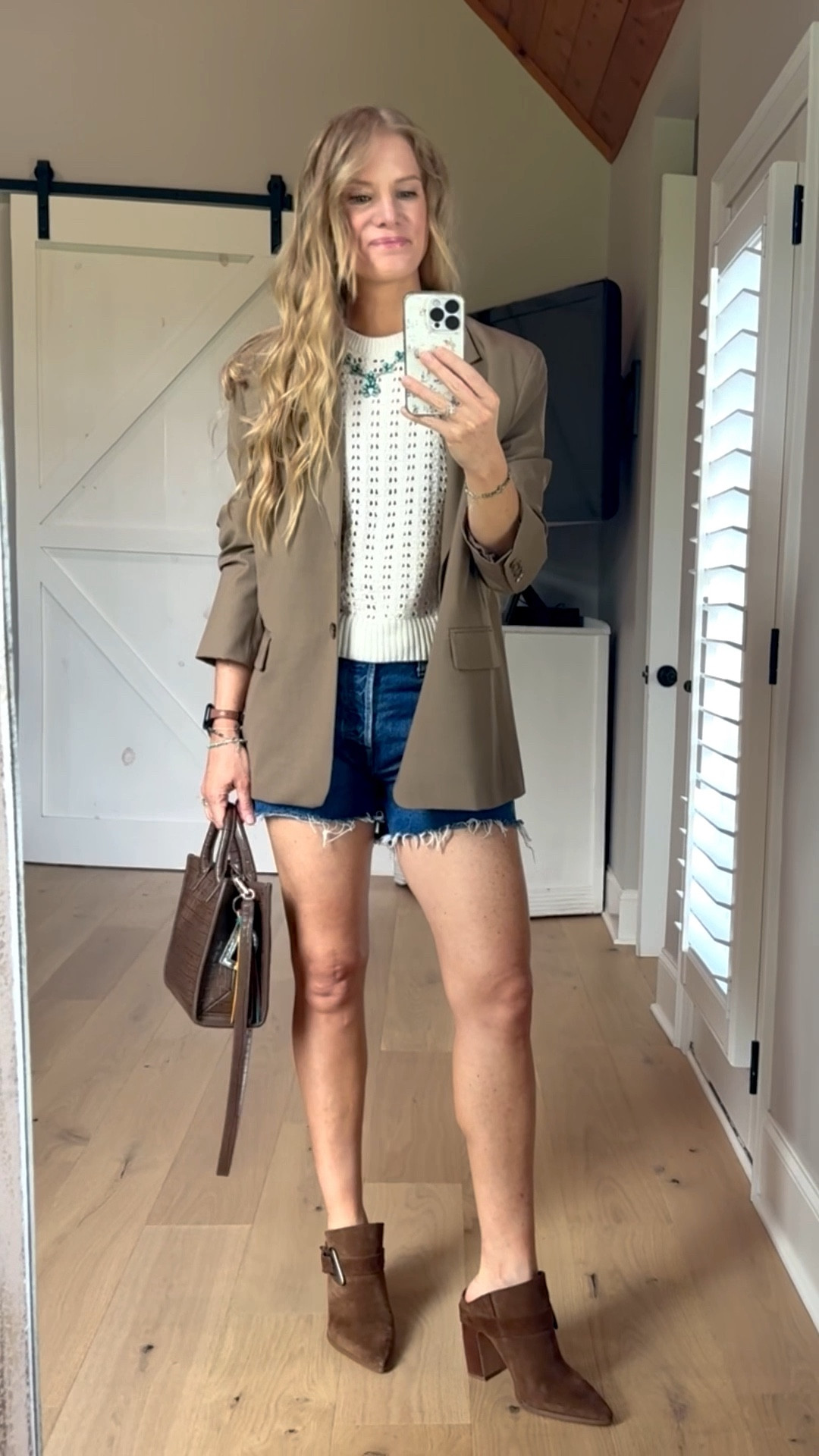 Date night outfit

Size reference 5’ 9” 140 lbs

Blazer - medium
(Mango)

Open knit sleeveless sweater - small

Denim shorts - 27 for a non tight fit 

Western mules - I always size up in mules



Western style. Transitional outfits. Fall outfits. Fall shorts outfits. Western outfits. Western chic. 

#LTKOver40 #LTKSaleAlert #LTKFindsUnder100
