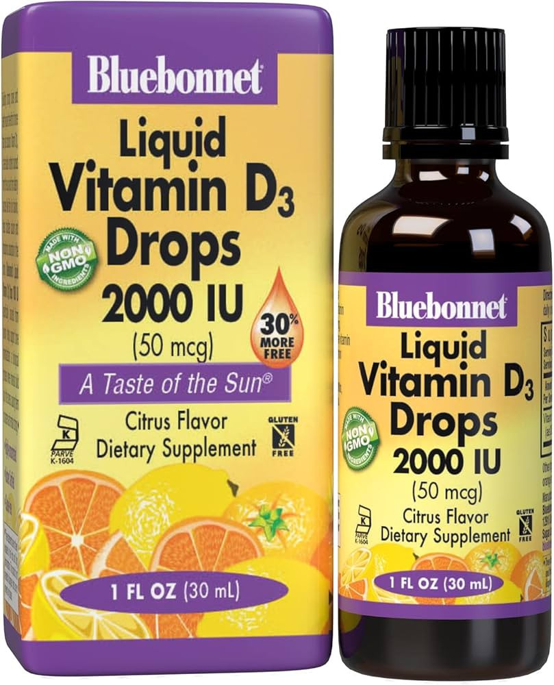 BlueBonnet Liquid Vitamin D3 Drops 2000 IU, Natural Citrus Flavor, 1 Fl Oz | Amazon (US)
