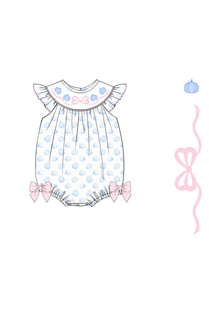 Pre-Order Smocked Sweet Bow Pumpkin Bubble | The Smocked Flamingo