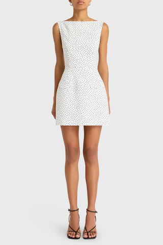 Amanda Uprichard Banco Dress in Polkadot in Ivory/ Black - Size M | Amanda Uprichard