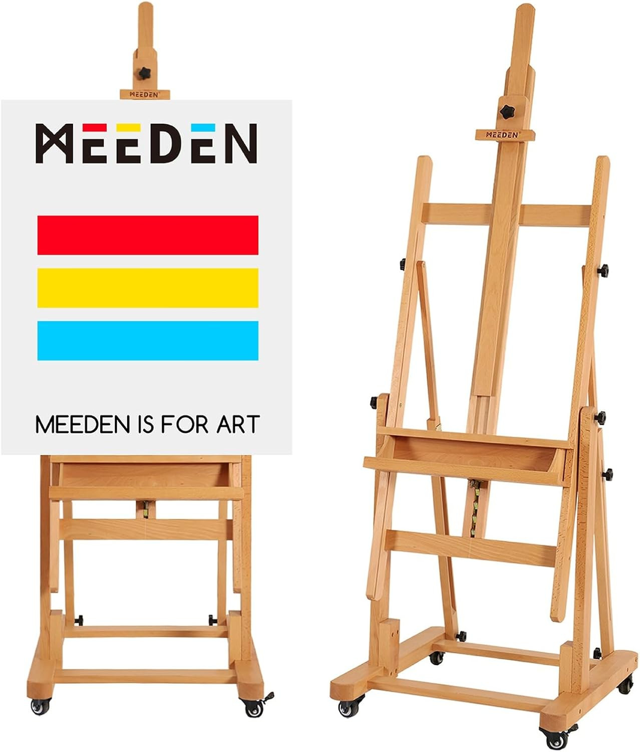 MEEDEN Extra Large Heavy-Duty H-Frame Studio Easel - Solid Beech Wooden Artist Professional Easel... | Amazon (US)