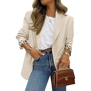 PRETTYGARDEN Blazers for Women 2026 Fall Work Office Suit Jackets Dressy Open Front Leopard Blaze... | Amazon (US)