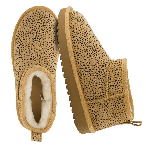 CUSHIONAIRE Hip 2 Genuine Suede Ankle Boots for Women, Cozy Faux Shearling Lining Pull On Winter Womens Boots, CHEETAH 9 | Amazon (US)