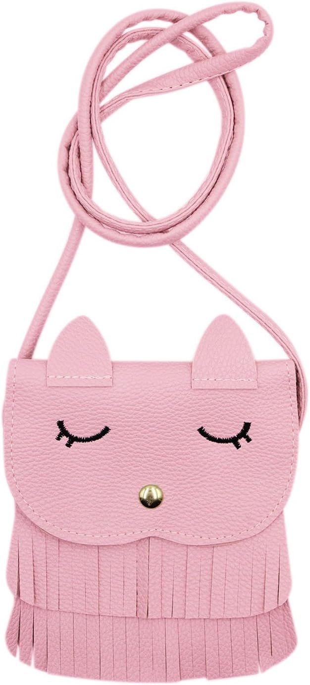 ZGMYC Cat Tassel Shoulder Bag Small Coin Purse Crossbody Satchel for Kids Girls | Amazon (US)