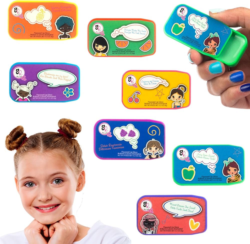 Expressions 7pc Lip Gloss Slide Tin Collection - 7 Fun Fruity Flavors and Colors, Assorted Easy-S... | Amazon (US)