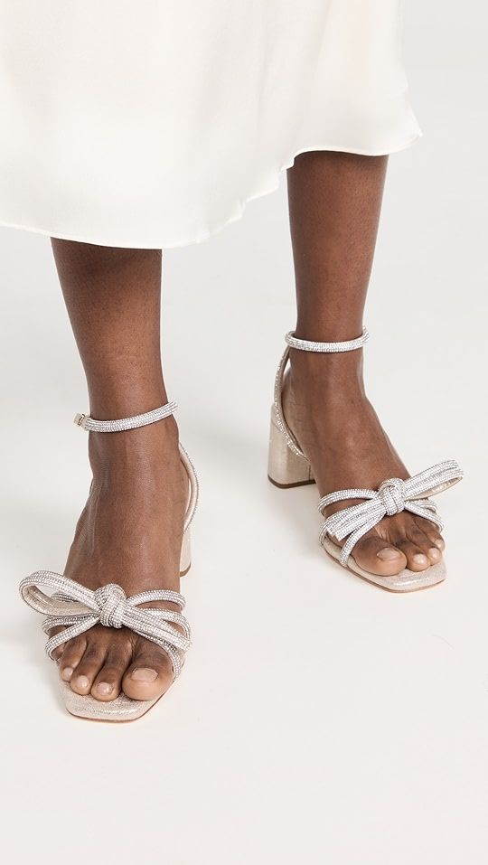 Loeffler Randall Mikel Leather Bow Mid-Heel Sandals | SHOPBOP | Shopbop
