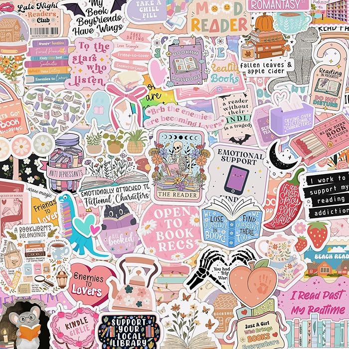 216 PCS Romance Book Stickers for Kindle, Holographic Bookish Sticker Pack for Readers Adult Spic... | Amazon (US)